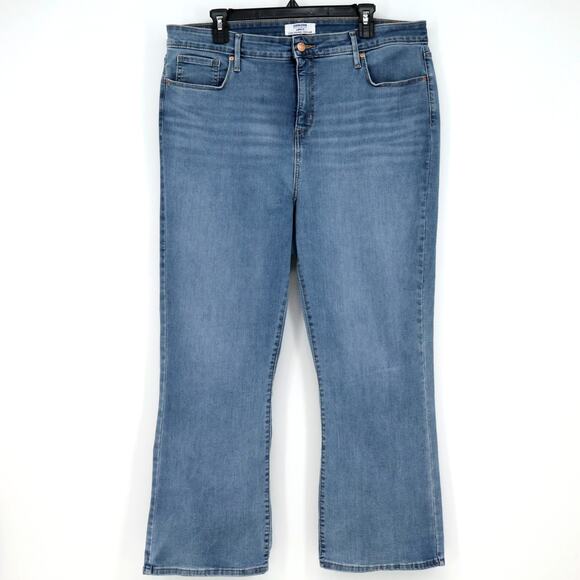 Levis Denizen Jeans Plus Size 18 34W Blue Denim Ultra High Rise Crop Flare - Picture 1 of 13